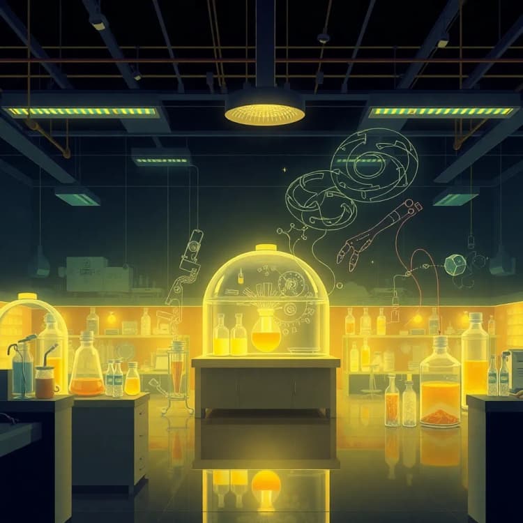 Ilustrasi pengembangan teknologi AI terbaru di laboratorium riset modern